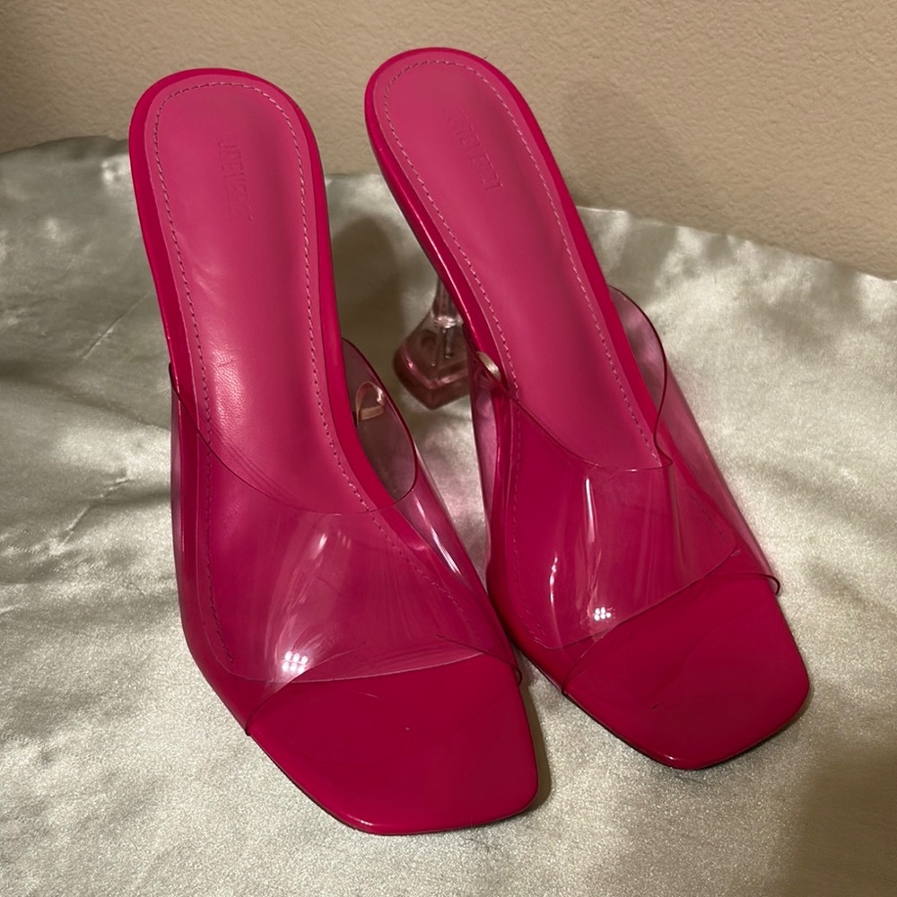 Forever 21 Hot Pink Heeled Mules